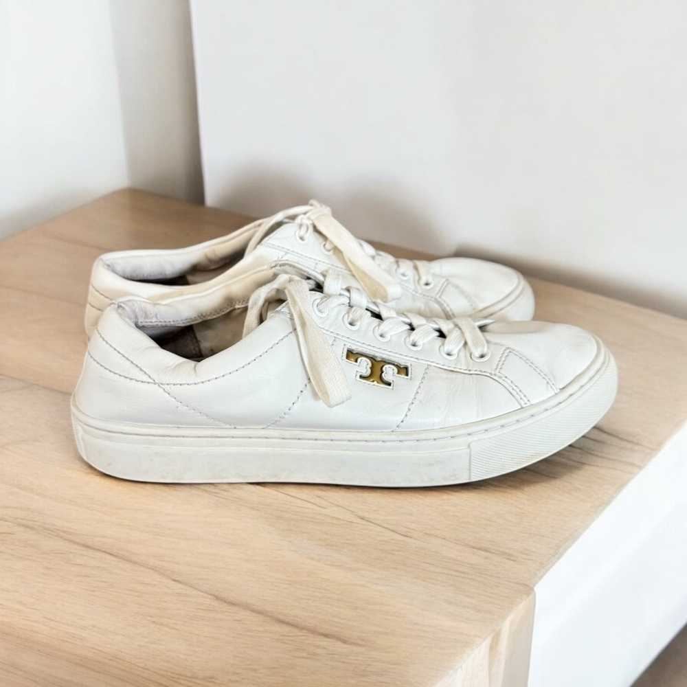 Tory Burch Womens Amalia Sneaker White Calf Leather Shoes Sneakers size 7❌SOLD❌ - Picture 2 of 6